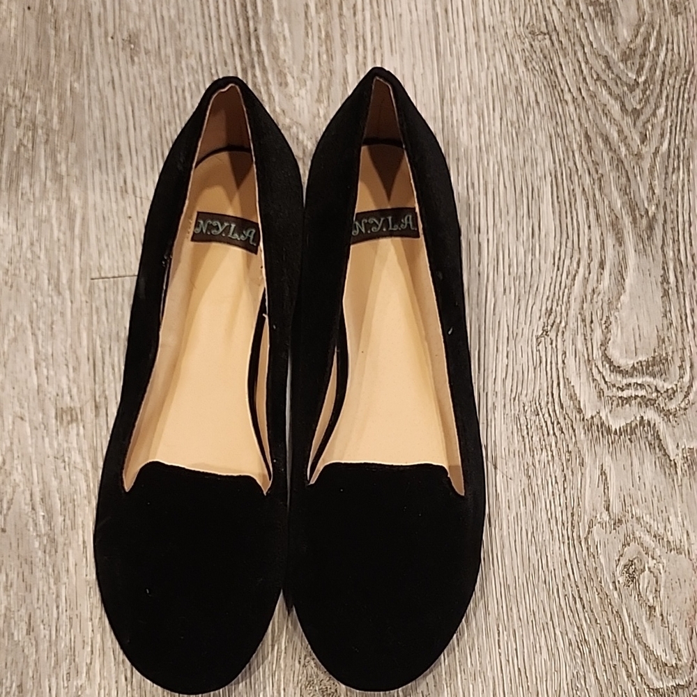 N.Y.L.A. Women's Black Suede Loafers